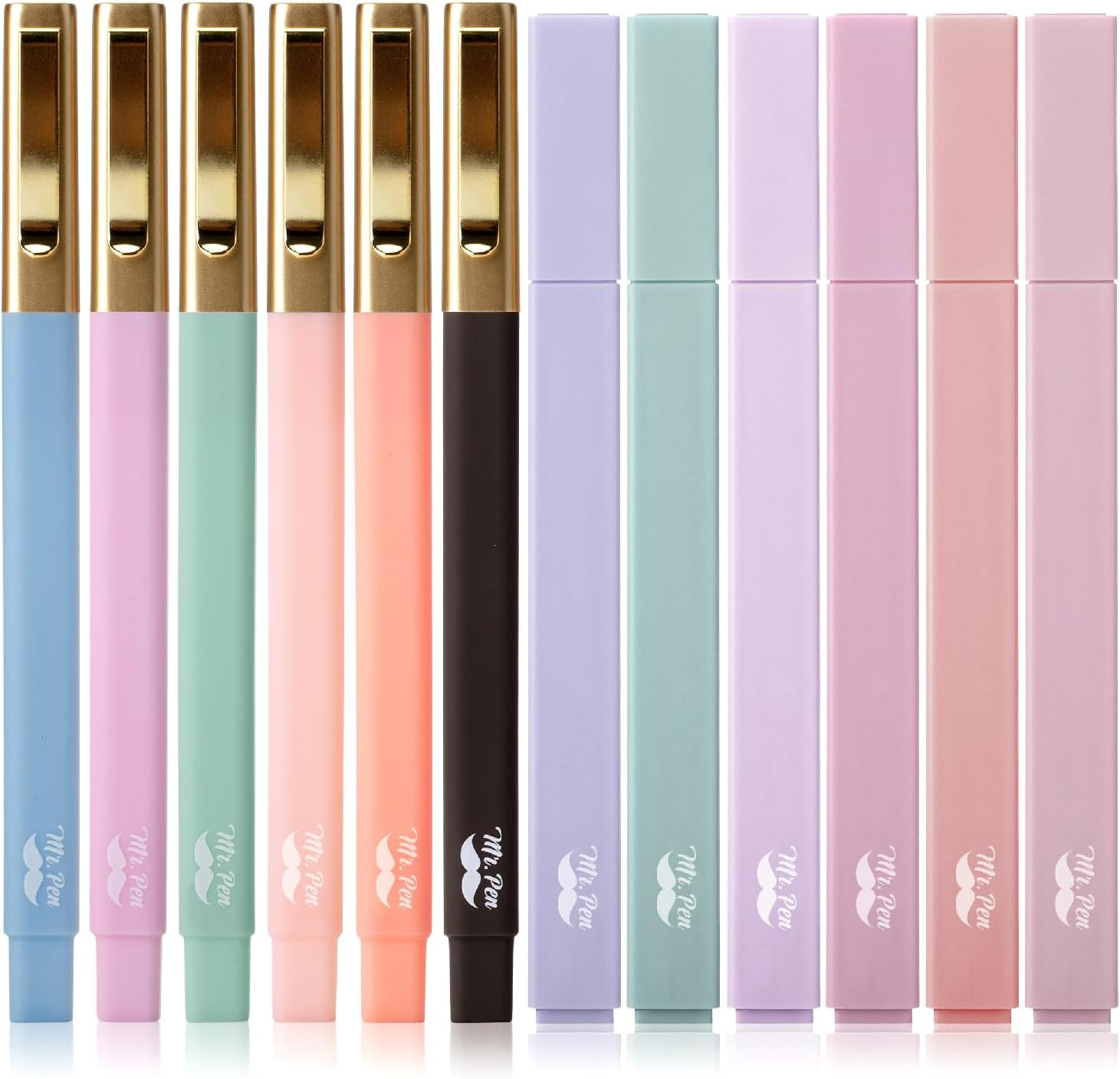 - Aesthetic Highlighters and Pens No Bleed, 12 Pack, Morandi Color Bible Highlig-image