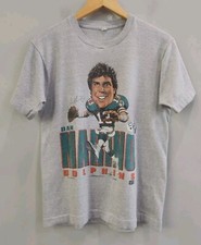 Vintage Salem Miami Dolphins Dan Marino NFL Football Caricature Shirt Size Small