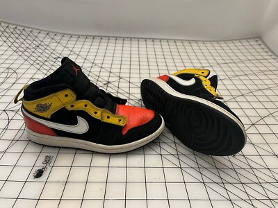 Nike Air Jordan 1 Mid SE GS 'Amarillo Team Orange / Black BQ6932-087 Size 13.5C