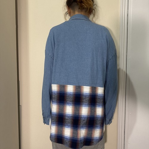 Tu Woman Denim Button Drop Shoulder Coat Size 14 - Picture 17 of 20