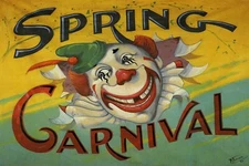 Spring Carnival Circus Clown Smile Theater Show Vintage Poster Repro FREE SH