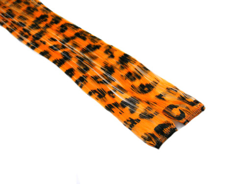 Clip-In 12"" Hair Extensions Orange Leopard Print Emo Scene Extension Rave