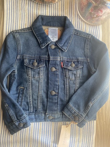 Levis Denim Jacket Baby Toddler Size 24 M Medium Wash Blue Button Up NWT - 第 4/13 張圖片