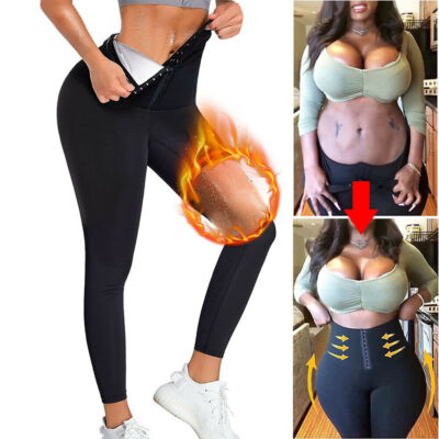 Women Sauna Sweat Pants High Waist Weight Loss Tummy Control Shapewear Leggings