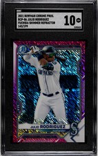 2021 Bowman #BCP-86 Julio Rodriguez Chrome Prospects Fuchsia Shimmer Refractor