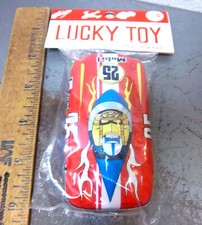 Vintage LUCKY TOY tin toy Race Car, made in Japan NEW in original package MOBIL