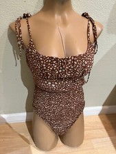 Princess Polly Teddy One Piece Lingerie Bodysuit - Tan/Beige Pattern - Size 6