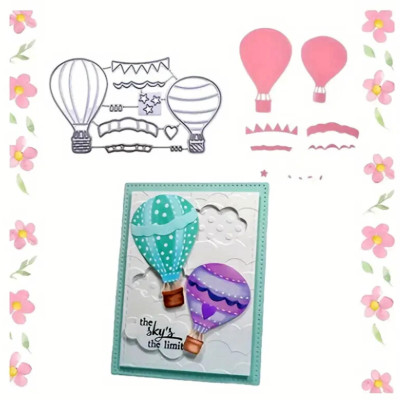 Machen Sie Ihre eigenen Heißluftballons Metall Stanzformen Set, Scrapbooking, DIY. R 21