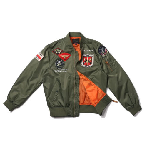 Military USN Navy World War II Pilot Flght Jacket Men Uniform Bomber Jacket Coat - Picture 1 of 31