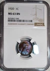 NGC MS-63 BN 1920-P Lincoln Cent, Gorgeous, Vibrantly Toned specimen!