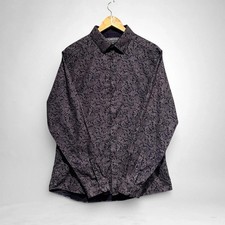 M&S Limited Edition Slim Fit Shirt Large Damson Paisley 100% Cotton