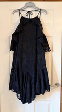 River Island Black Burnout Halter Mini Dress UK 18 BNWT Lace Lined Burnout Dress