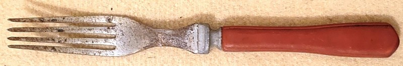 Vintage Four Tine Fork with Celluloid Handle