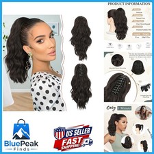 SOFEIYAN 14" Ponytail Extension, Short Wavy Claw Clip In Ponytail Hair