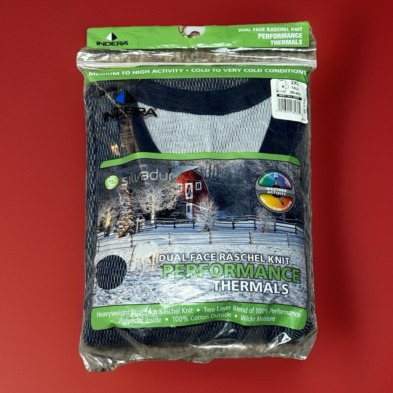 INDERA Thermal Dual Face Raschel Knit Heavyweight NWT Long Sleeve Mens