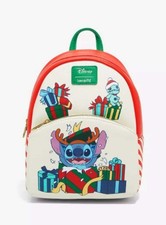 Loungefly Disney Lilo Stitch Christmas Presents Mini Backpack NWT Faux Leather