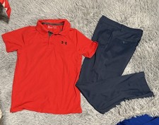 Under Armour Polo Shirt and Tommy Hilfiger Pants Boy Matching Set Size 14 Youth