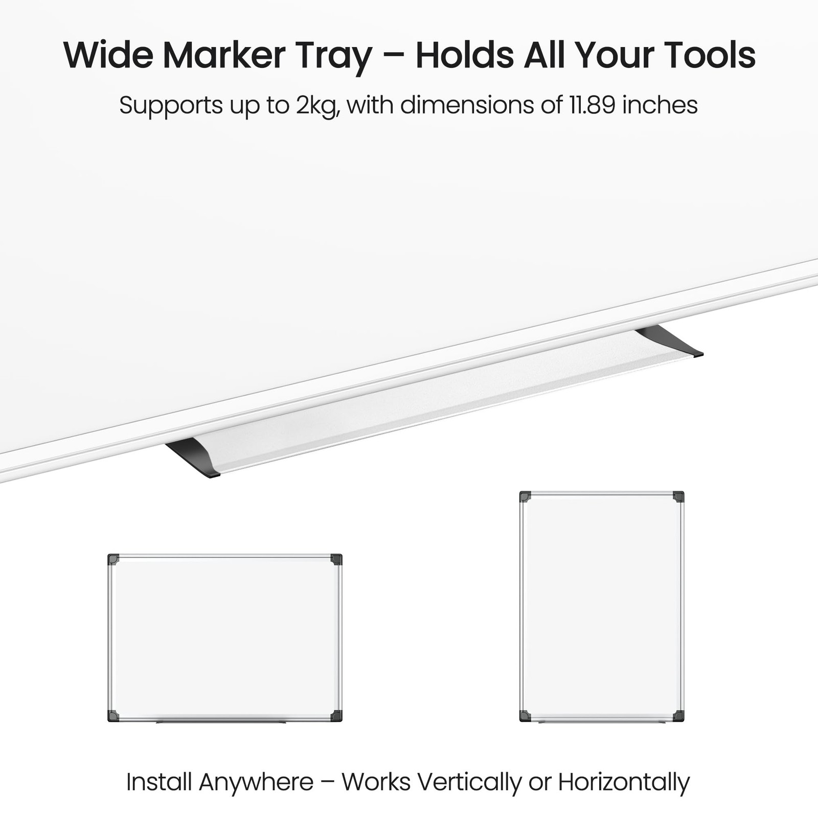 Magnetic White Board for Wall 24"X18"Dry Erase Kit with 2 Markers 4 Magnets