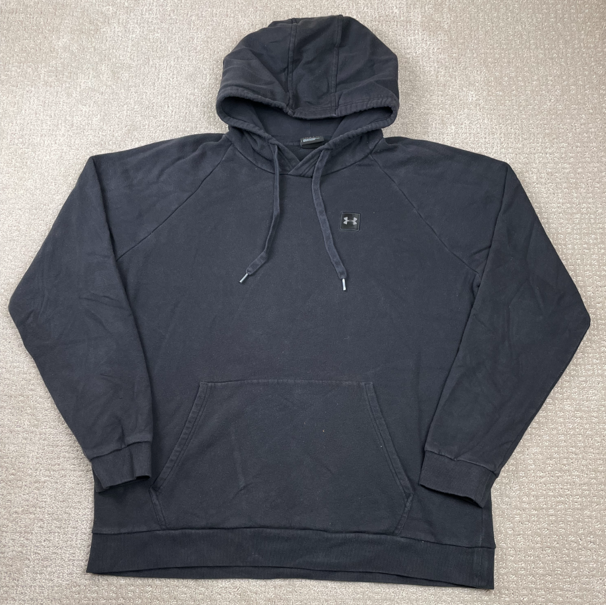 Under Armour Hoodie Mens 2XL Black Rival Fleece Pullover Sweatshirt Gym 1320736
