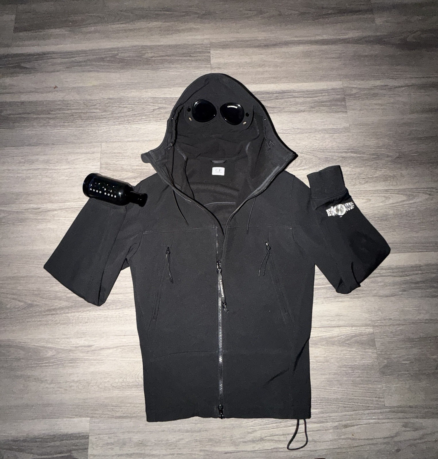 CP Company Shell-R Goggle Jacket Size Small In Black. Immaculate Condition.