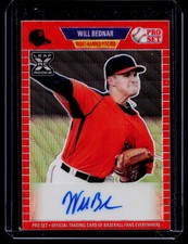 2021 Pro Set Metal - 1989 Pro Set Base Autographs Wave Red #PA-WB1 Will Bednar