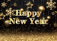 2025 Happy New Year Backdrop Black and Gold Photography Background Cheers to ...