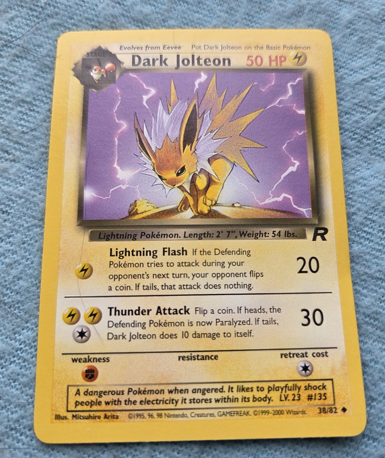Dark Jolteon #38/82 Pokemon Card TCG Team Rocket Uncommon - LP