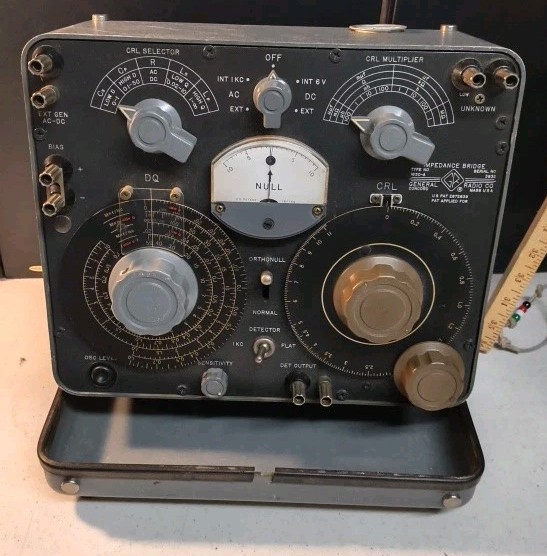 Vintage General Radio Co 1650-A Impedance Bridge CRL Meter Pat 2872639 GenRad