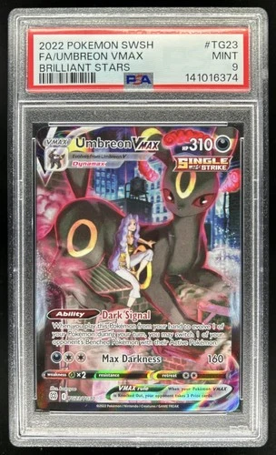 2022 Pokemon SWSH Brilliant Stars Umbreon VMAX Trainer Gallery #TG23/TG30 PSA 9