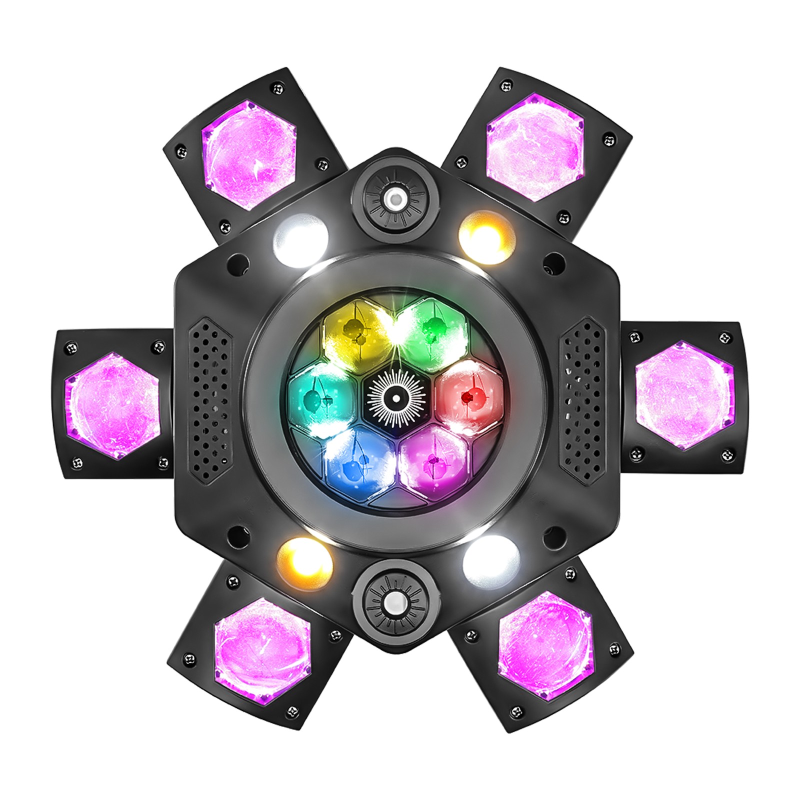 6 Arms Bee Eye Laser Moving Head Lighting DMX RGBW LED Gobo Beam Stage Light KTV