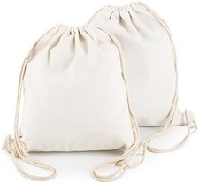Cotton Canvas Drawstring Backpack Bag Gym Sackpack Sport String Sack Pack Bags p