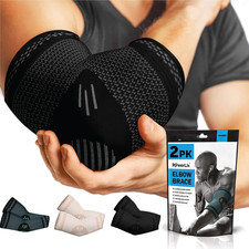 2Pack Elbow Orthopedic Brace Compression Support Pair - Elbow Sleeve for Tenni