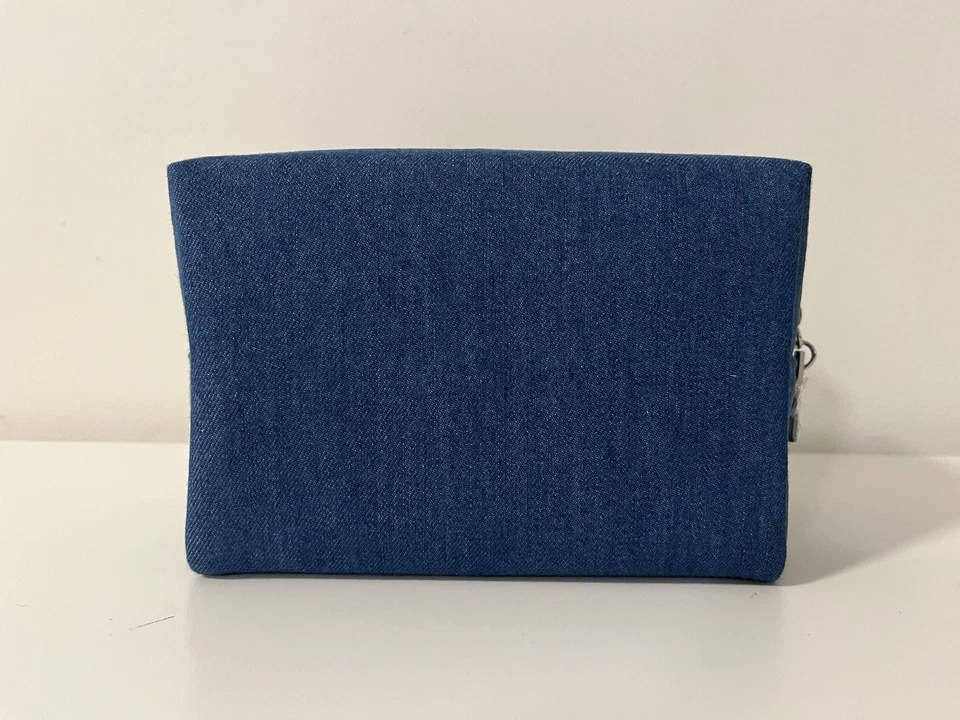 Новый! Christian Dior джинсовой ткани синий косметический макияж молнии сумка мешок застежки - Изображение 3 из 4