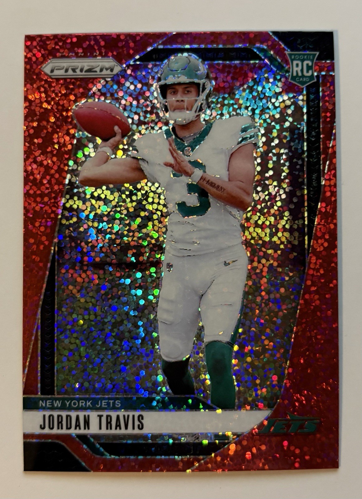 2024 Panini Prizm Red Sparkle Rookie Jordan Travis #359 Jets Football NFL