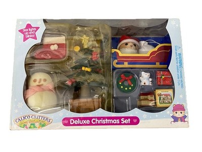 NIB Calico Critters Deluxe Christmas Set With Santa 2007 Discontinued