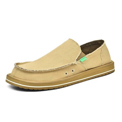 Handmade Canvas Mens Fashion Sneakers Loafers Low Top Soft Driving Cycling Shoes