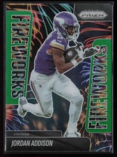 2025 Panini Prizm #8 Jordan Addison Fireworks Prizm Vikings NM