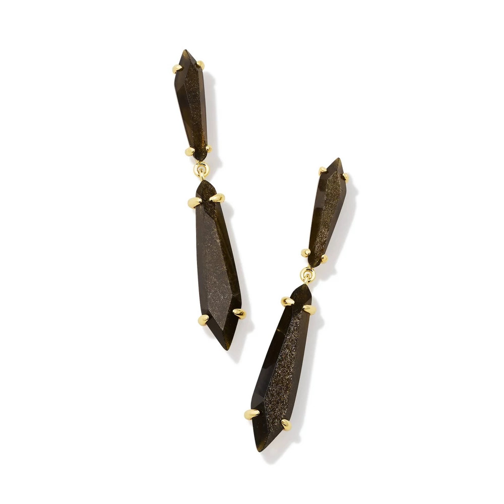 Эффектные серьги в стиле инди от Kendra Scott - Золотой обсидиан с отливом 4390₽
