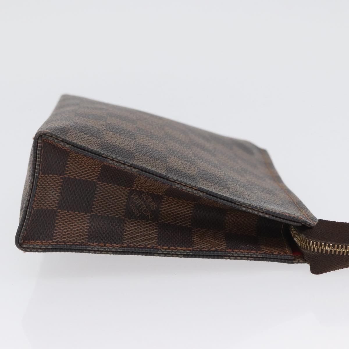 LOUIS VUITTON Damier Ebene Poche Toilette 19 Pouch N47544 LV Auth