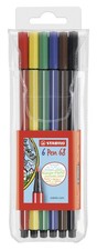 Premium Fibre-Tip Pen - STABILO Pen 68 - Pack of 6 - Assorted Colours Pack of 6