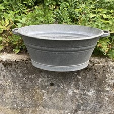 Petite bassine baignoire zinc galva ancien jardiniere Déco jardin Métal Vasque