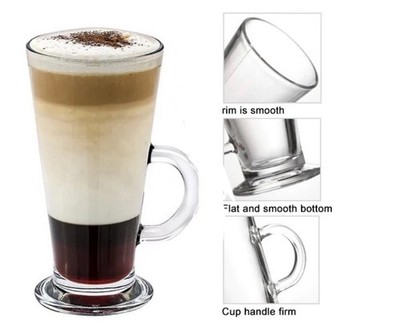 Latte Gläser Kaffeetassen, temperaturbeständige konische Gläser 270 ml einzeln