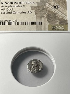 Kingdom of Persis Autophradates V 1st 2nd Century AD AR Obol NGC XF