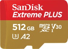 SANDISK - 512GB Extreme PLUS microSDXC UHS-I Memory Card with Adapter, R/W up...