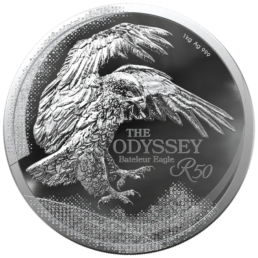 Silbermünze 1kg Gaukler The Odyssey (1.) Südafrika 2025 - Polierte Platte