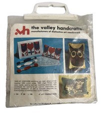 Vintage 70s Owl Needlepoint Kit MCM 4 x 6" Valley Handcrafters Made in the USA