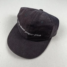 Vintage Tech Hat Strapback Black About Paper Plus Office Computer Adjustable 90s