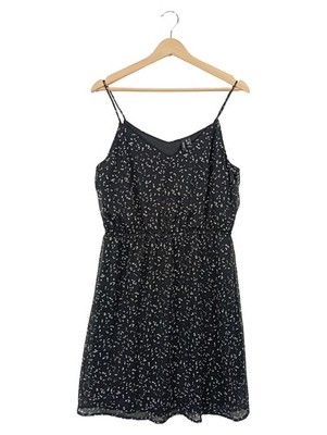 VERO MODA Damen Sommerkleid Schwarz Gr. 40/L Spaghettiträger Casual