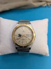 Vtg Lorus By Seiko Genta Day Date 2 Tone Men's Quartz Watch 37mm Y573-7000 Eagle