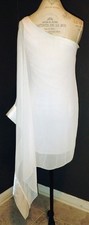 Double Zero Size Medium White Sheer Off the Shoulder Evening Cocktail Dress 